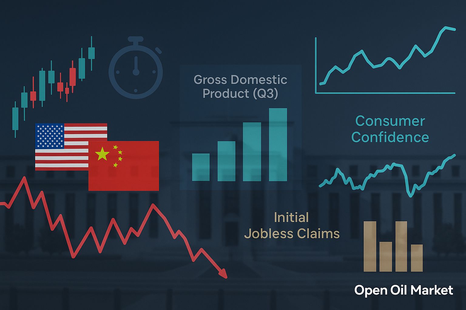 Eventos económicos y reportes: jueves, 30 de octubre - PIB de EE.UU., tasas del BCE y del Banco de Japón, encuentro de Trump y Xi