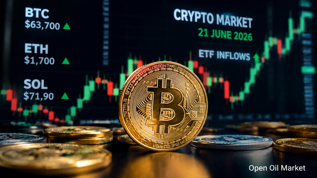 Noticias de criptomonedas, domingo, 21 de junio de 2026: Bitcoin mantiene $63,000 a $64,000, flujos de ETF y regulación de stablecoins marcan el tono del mercado