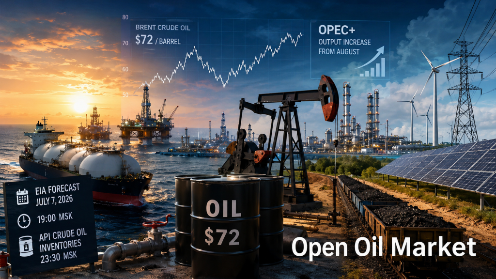 Noticias sobre petróleo y energía - martes, 7 de julio de 2026: Brent, OPEC+, pronóstico EIA y reservas API