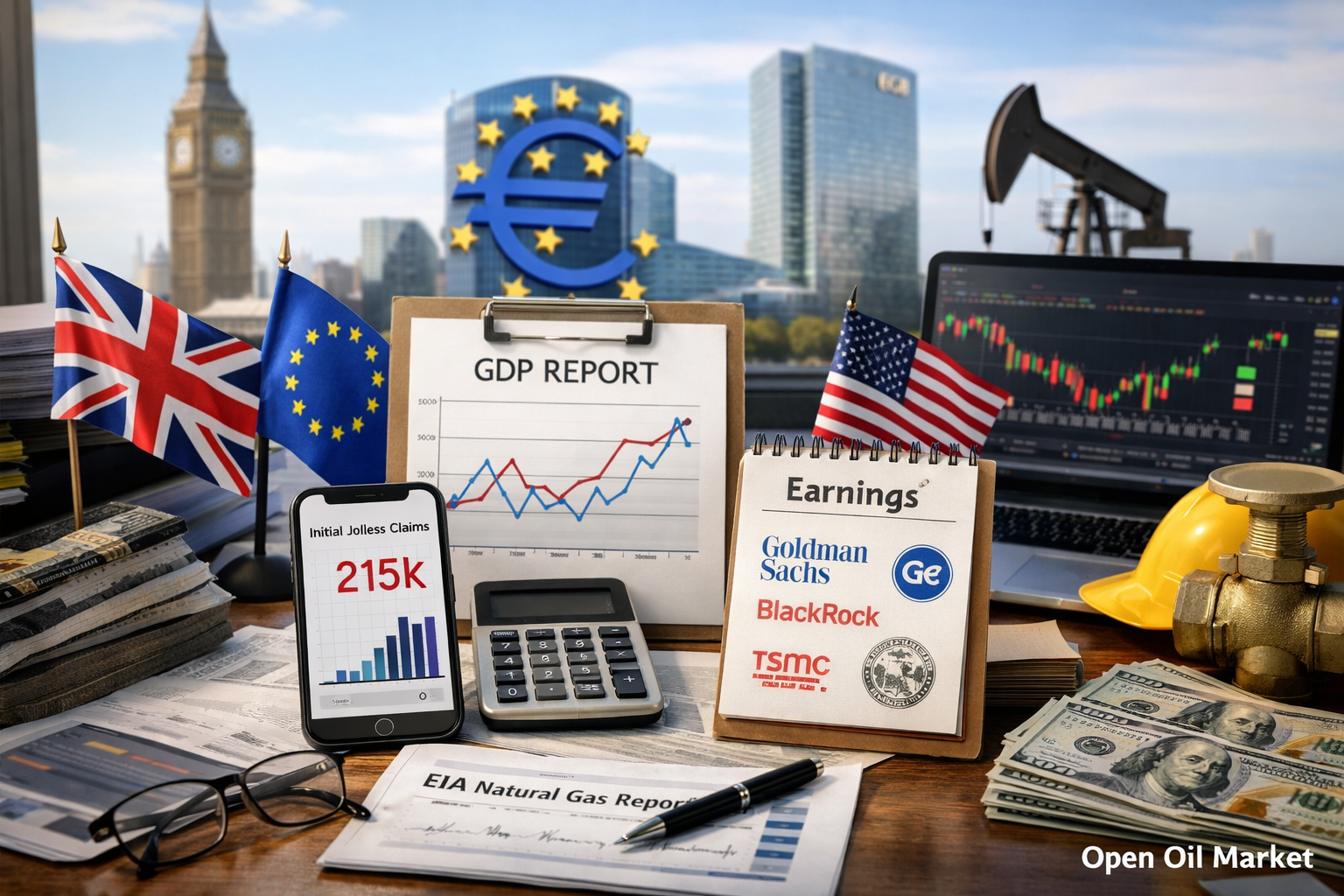 Eventos económicos e informes corporativos - jueves, 15 de enero de 2026: PIB del Reino Unido, boletín del BCE, solicitudes de desempleo.