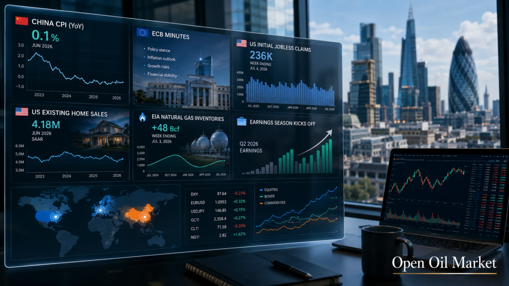 Calendario macroeconómico e informes corporativos del 9 de julio de 2026 para inversores: IPC de China, protocolo del BCE, mercado laboral de EE.UU. e informes de PepsiCo