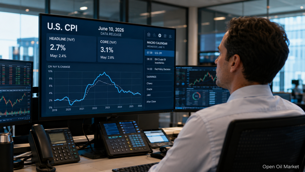 Eventos económicos e informes corporativos 10 de junio de 2026: IPC EE. UU., tasa del Banco de Canadá e informe de Oracle