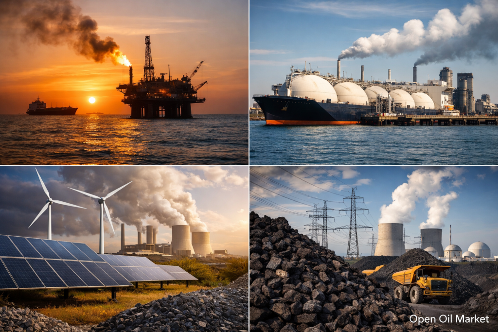 Mercado energético mundial petróleo gas GNL electricidad ER carbón 1 abril 2026