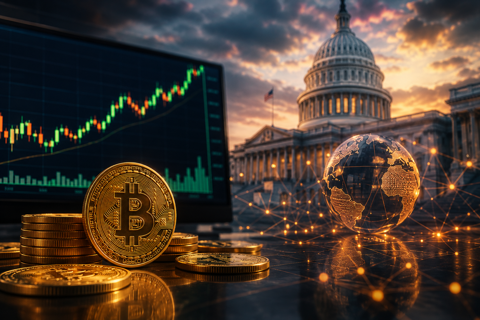 Noticias de criptomonedas: jueves, 6 de agosto de 2026 — bitcoin se mantiene por encima de $64,000, el Senado de EE.UU. presenta CLARITY Act para votación decisiva