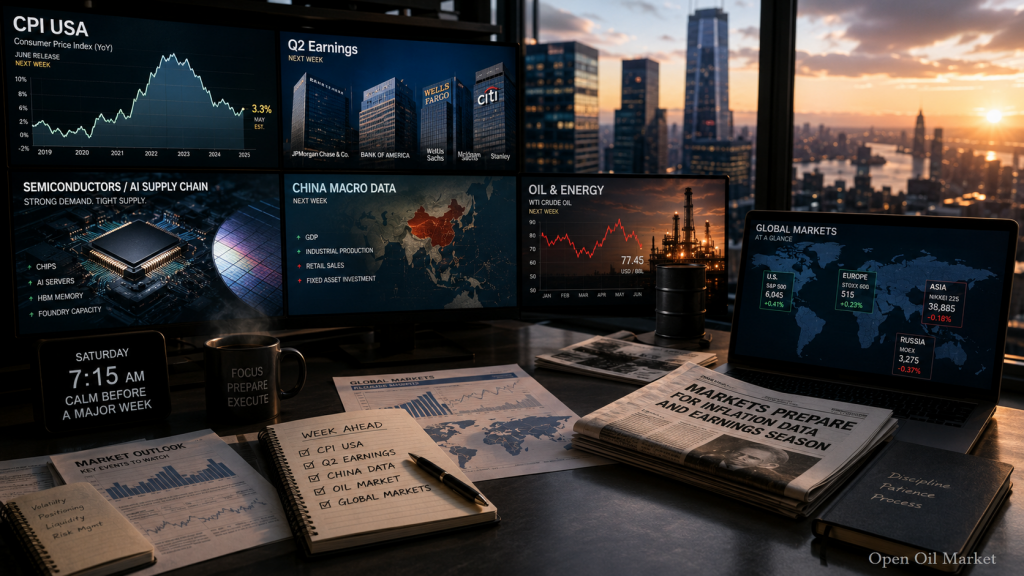 Eventos económicos e informes corporativos - sábado, 11 de julio de 2026: calendario tranquilo antes del IPC de EE.UU., inicio de informes bancarios y datos de China.