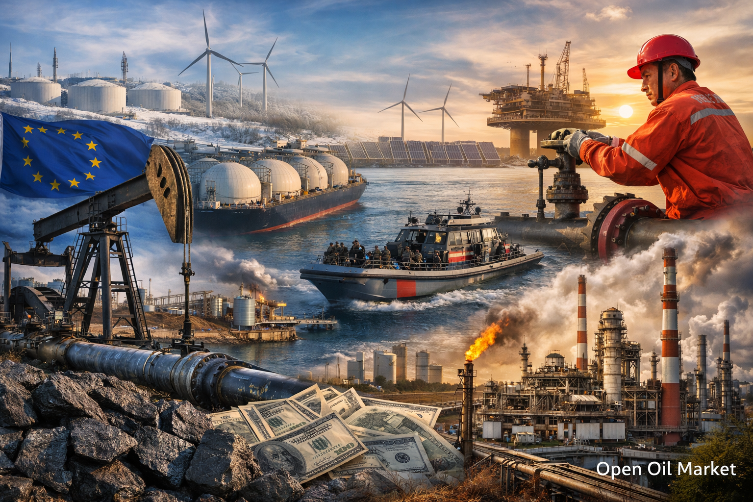 Noticias del sector energético — jueves, 8 de enero de 2026: mercado mundial de petróleo, gas y energía bajo presión de la sobreproducción.