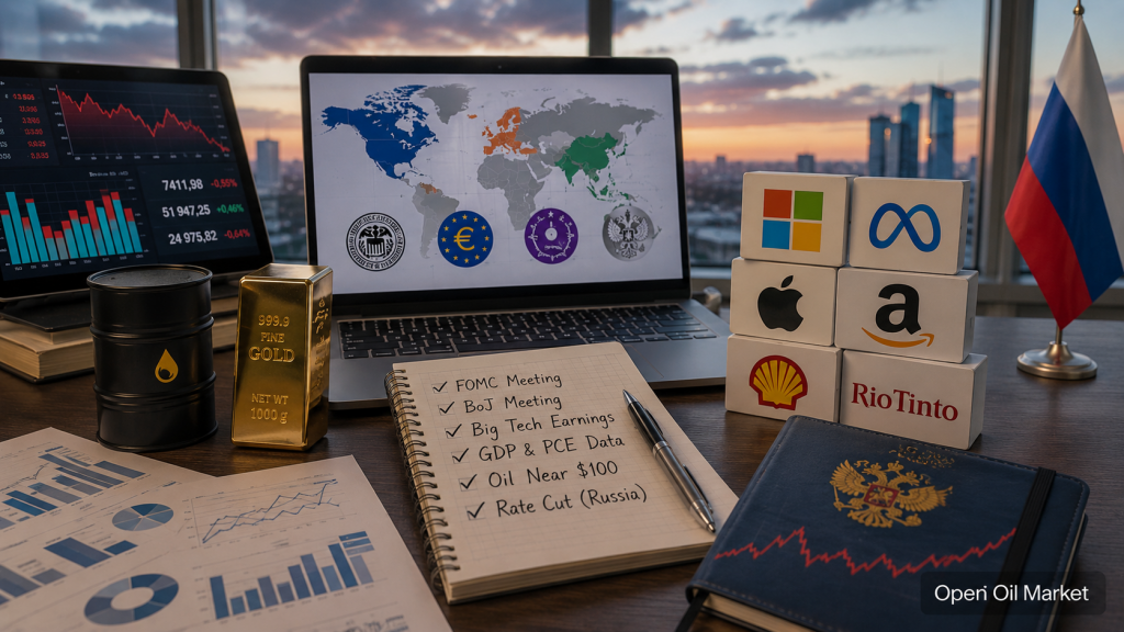 Eventos económicos e informes corporativos del 26 de julio de 2026: Reserva Federal, Big Tech, petróleo.