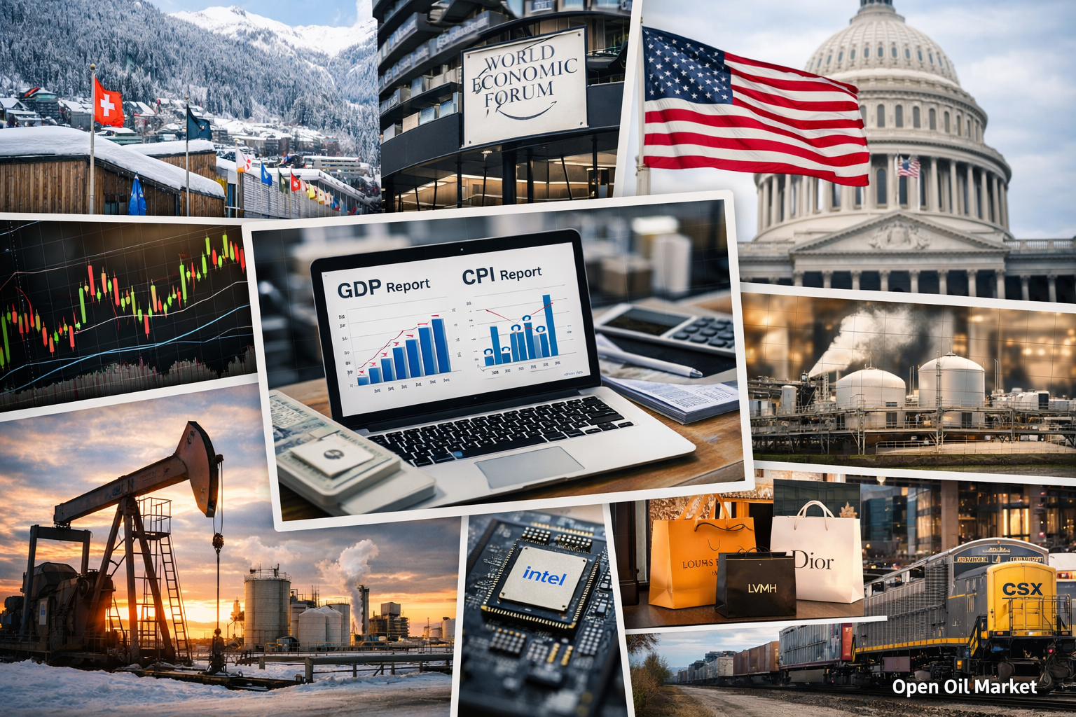 Eventos económicos e informes corporativos — Jueves, 22 de enero de 2026: Foro Económico Mundial, CPI de EE. UU. y PIB de EE. UU.