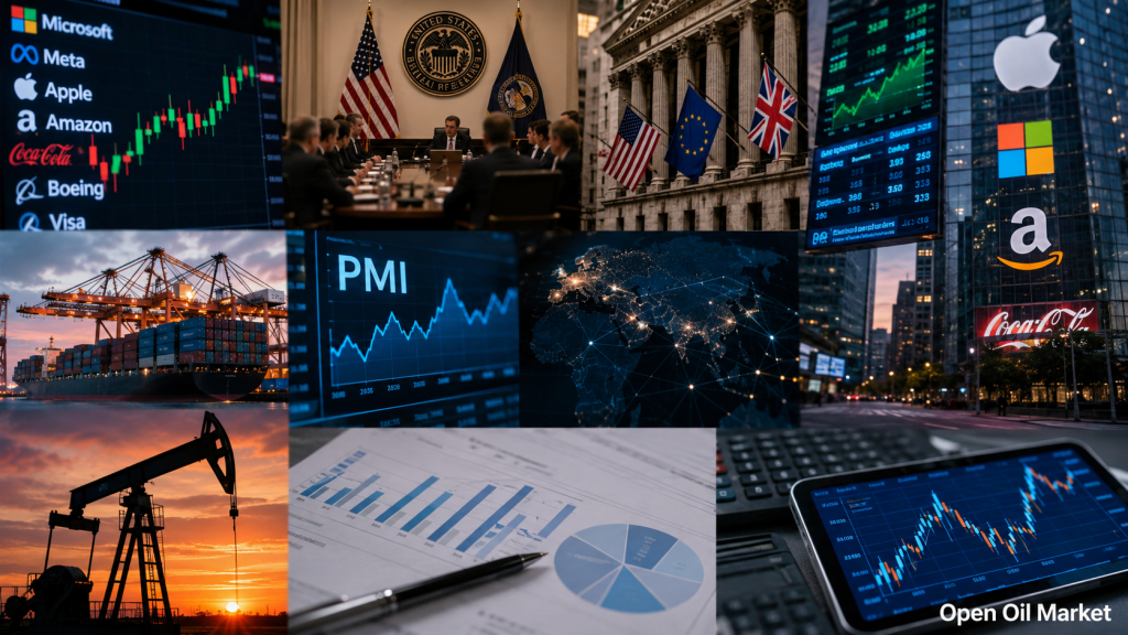 Calendario del inversor 27–31 de julio de 2026 — tasa FED, PIB EE. UU. y Eurozona, inflación PCE, Banco de Inglaterra, PMI China, OPEP+ y reportes de empresas S&P 500, Euro Stoxx 50, Nikkei 225, MOEX
