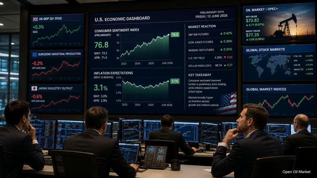 Calendario del inversor: índice de confianza del consumidor de EE. UU., expectativas de inflación, informe OPEC y mercados globales de valores 12 de junio de 2026.