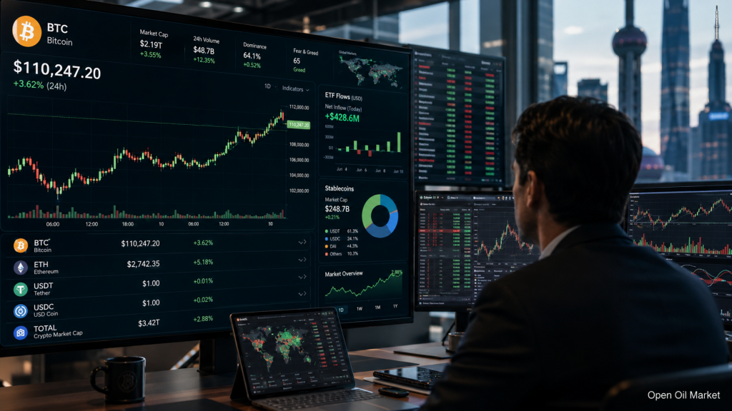Noticias de criptomonedas, miércoles 10 de junio de 2026: Bitcoin verifica la resistencia del mercado, mientras que los stablecoins y ETF marcan el tono para los inversores.