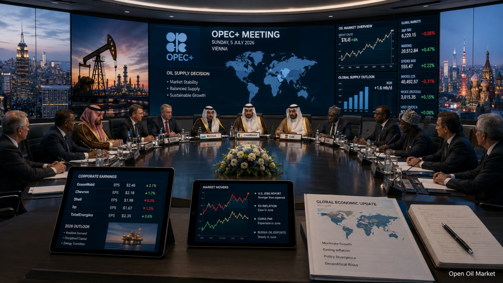 Reunión OPEP+ y mercados globales — eventos económicos e informes corporativos 5 de julio de 2026